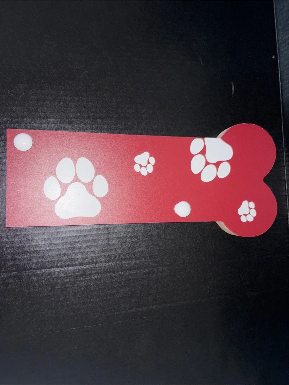 Red Paw-Print Dog Leash and Accessory Holder - Unbranded